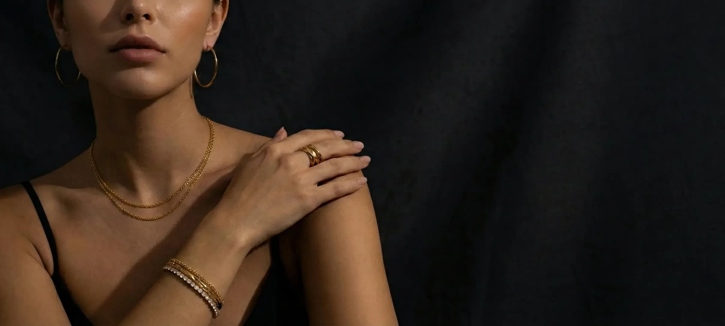 Norrva waterproof jewelry with 18K gold-plated styles